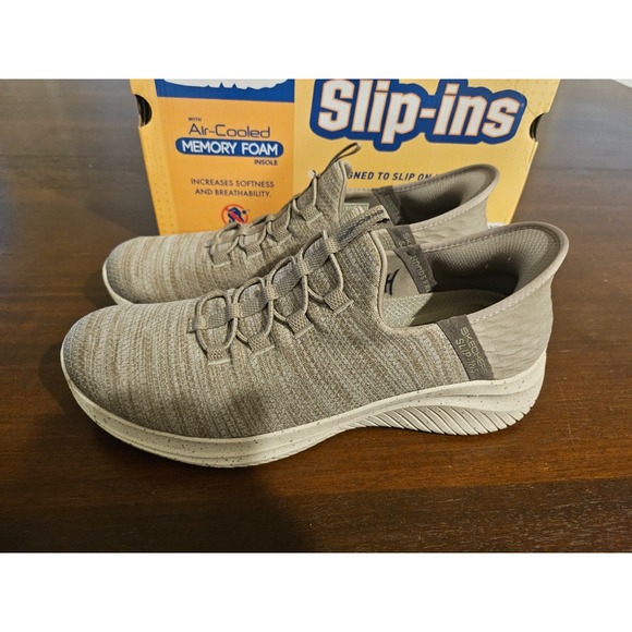 Skechers Men\'s Vegan‎ Size 9 Slip-ins Ultra Flex Right Away Shoes Gray Athletic main image 4